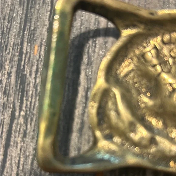 Vintage 1970’s Solid Brass Armadillo Belt Buckle -